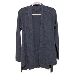 Eileen Fisher Cardigan Sweater Womens Medium Gray 100% Merino Wool Minimalist